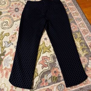 Crown & ivy Black velvet and Blue Patterned Pants